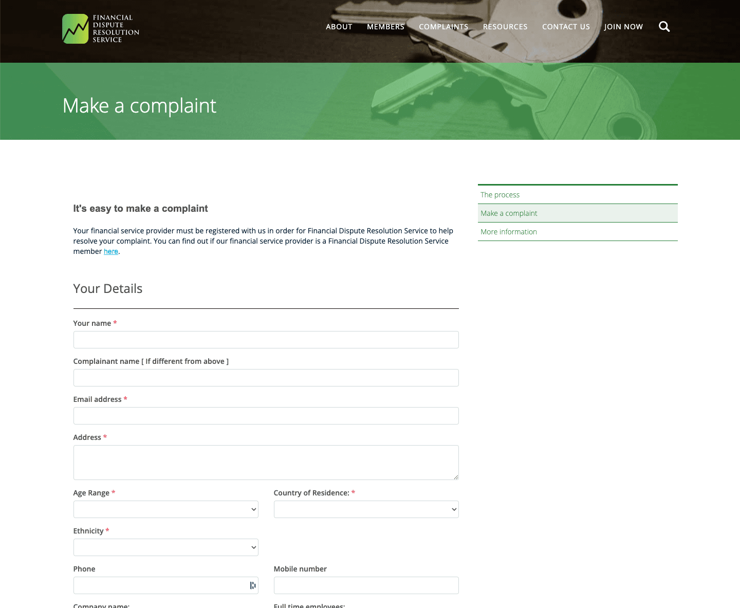 Secure integration with complaint process